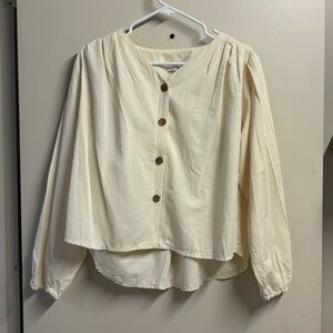 Cream Oversized Blouse from Oak + Fort